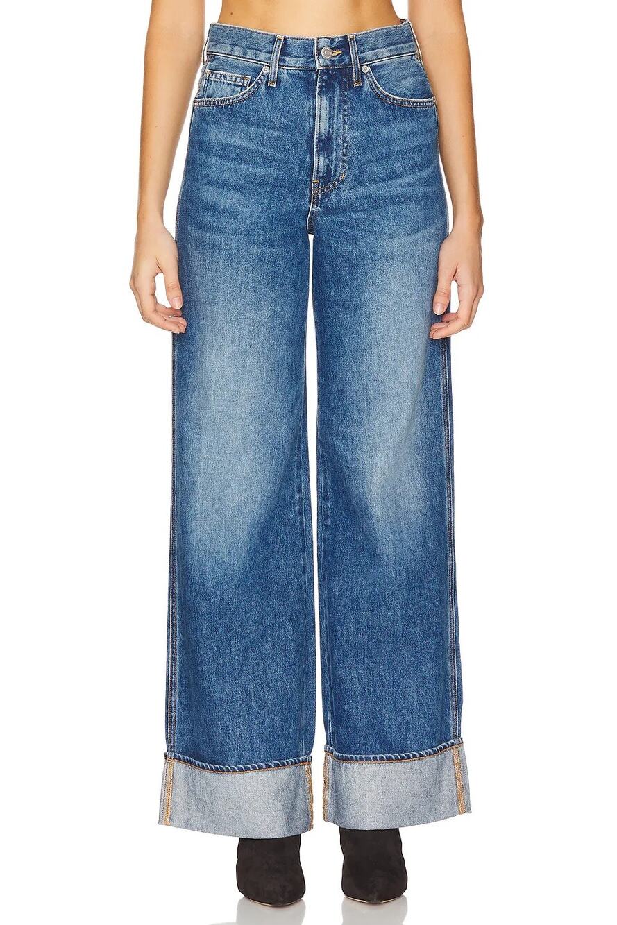 Veronica Beard Taylor Wide Leg Jeans Rebel Stone High Rise 5-Pocket Women's 24
